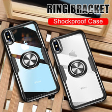 Load image into Gallery viewer, Luxury Shockproof Soft Holder Case On The For iphone X XR XS Max Full Cover For iphone 6 6s 7 8 PLus Magnetic Ring Bracket Case
